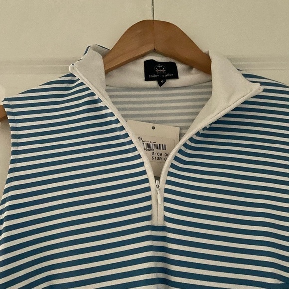 NWT Sailor-Sailor Britt 1/4 Zip Front Striped Sleeveless UPF 50+ Dress - Picture 7 of 7